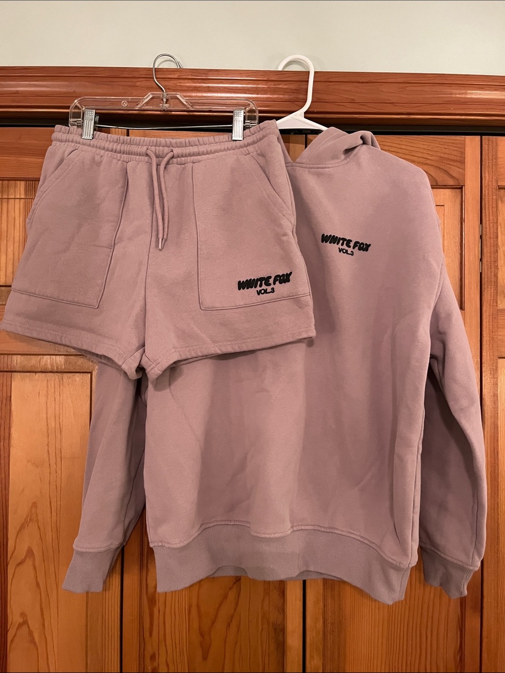White Fox Boutique Tan Hoodie & Shorts Set